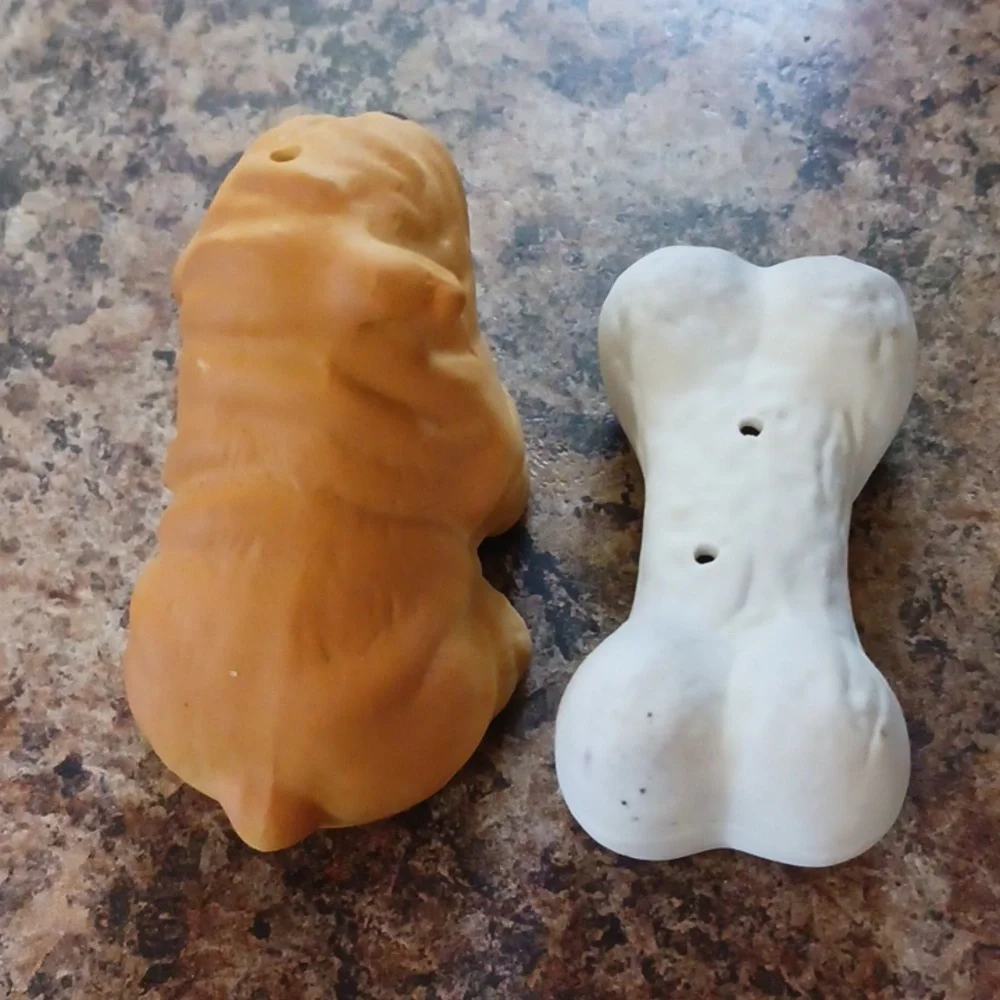 VINTAGE Bulldog & Bone Salt & Pepper Shakers Set